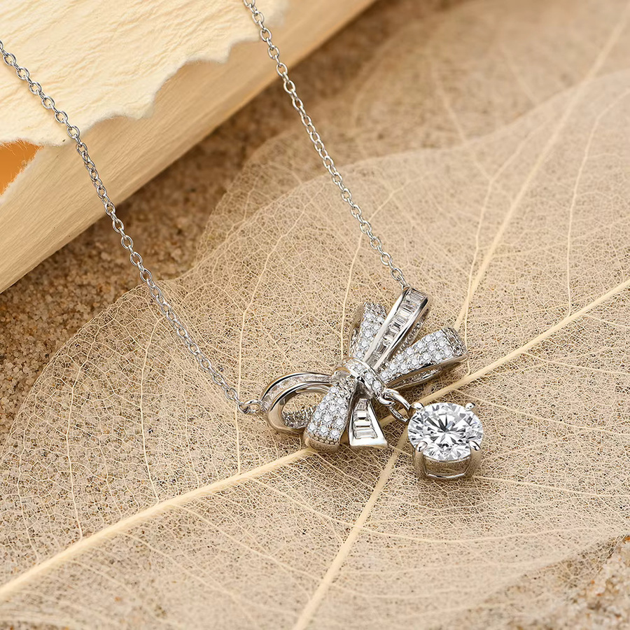 Attagems Anhänger-Halskette, 925 Silber, Moissanit, Zirkonia, Unisex - Bild 2