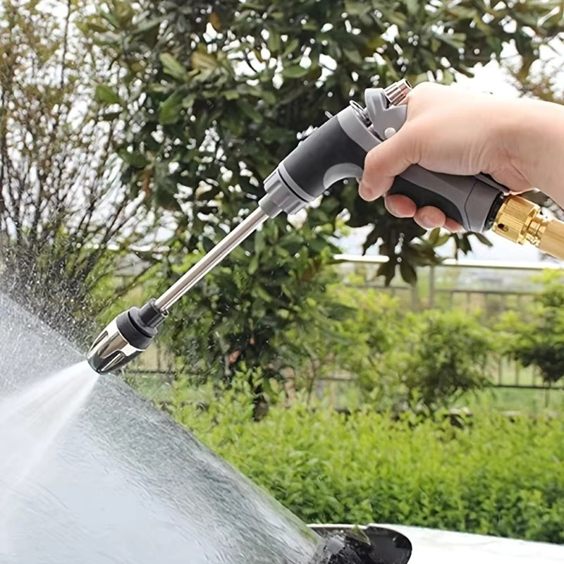 FLOWERS SPRAL Tragbare Hochdruck-Wasserpistole aus Metall mit verstellbarer Sprühfunktion für Autowäsche und Gartenbewässerung - Bild 3