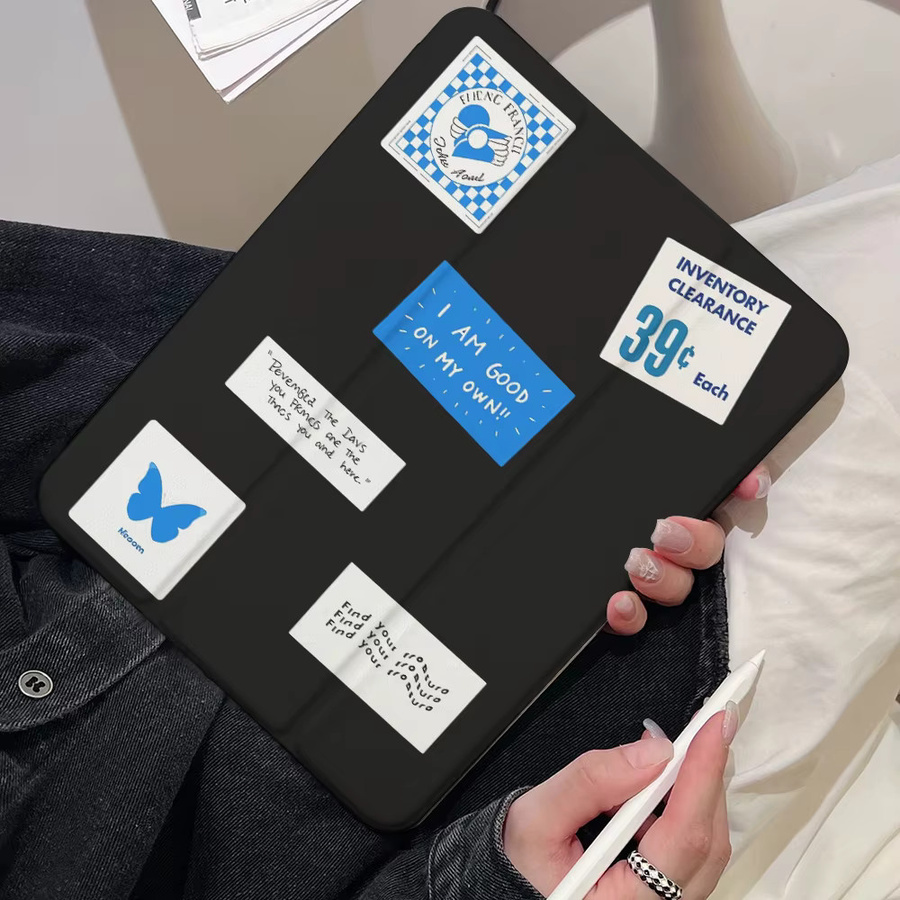 Schwarze iPad Schutzhülle mit Hallo-Muster für verschiedene Apple iPad Modelle - Bild 2