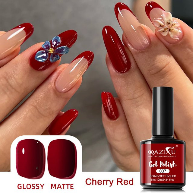 QAZIXU Gel-Nagellack, rot, glänzend, 10 ml - Bild 1