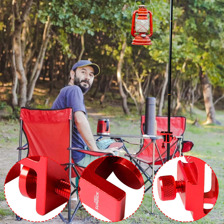 Alloet Tischklemme aus Aluminiumlegierung in Rot, verstellbare Lichtmast-Montageklemme und Laternenhalterung für einen Durchmesser von 10–12 mm - Bild 4