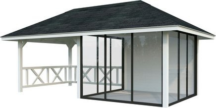 PALMAKO Pavillon Bianca aus Fichtenholz in Weiss, B/T/H: 672 x 384 x 319 cm - Bild 1