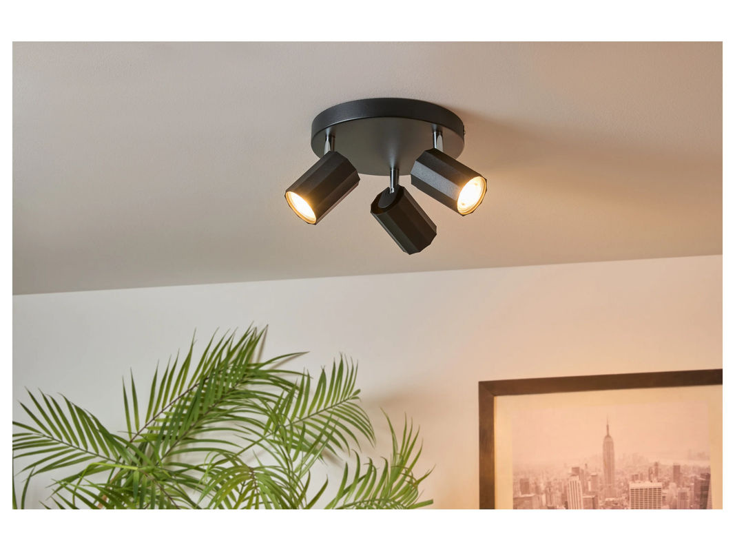 LIVARNO HOME Deckenstrahler Schienenleuchte mit 3 neigbaren und schwenkbaren LED-Spots in Mattschwarz - Bild 3