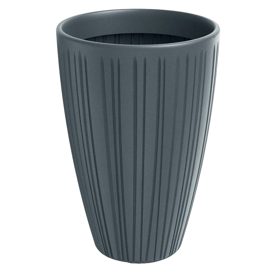 Prosperplast Blumentopf Fero mit Rippen in Betongrau, Höhe: 58 cm, Durchmesser: 40 cm - Bild 2
