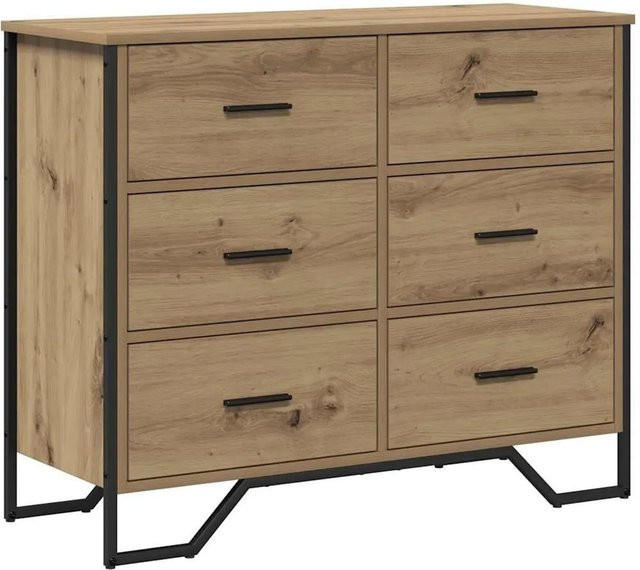 vidaXL Kommode mit 2 Schubladen in Artisan-Eiche, B/T/H: 91 x 35,5 x 74,5 cm - Bild 1