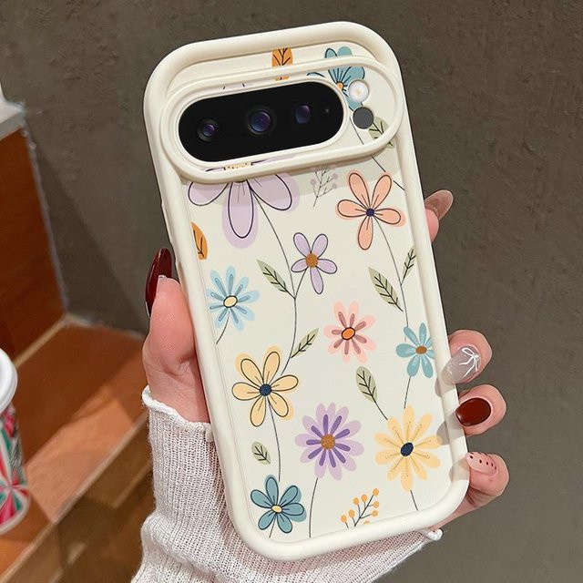 Google Pixel 9 Pro XL 9 8 Pro 7 Schutzhülle aus weichem TPU Silikon mit Cartoon Blume Design in Bonbon Farben - Bild 1