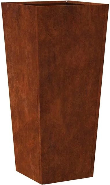 vidaXL Pflanzkübel aus wetterfestem Stahl in Braun, B/T/H: 35 x 35 x 75 cm - Bild 1