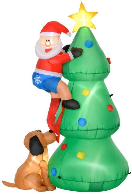 HOMCOM Aufblasbarer Weihnachtsartikel in Grün und Multicolour - Bild 1