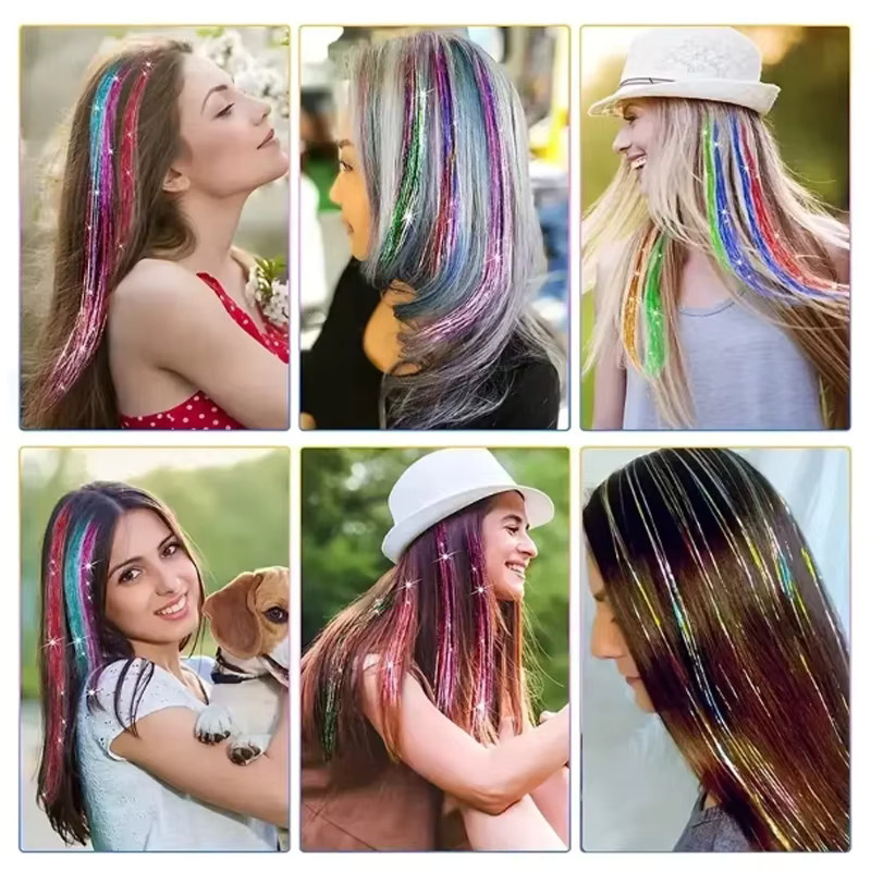 Horsepower star Haar-Lametta, regenbogenfarbene Strähnen, Kinder - Bild 5