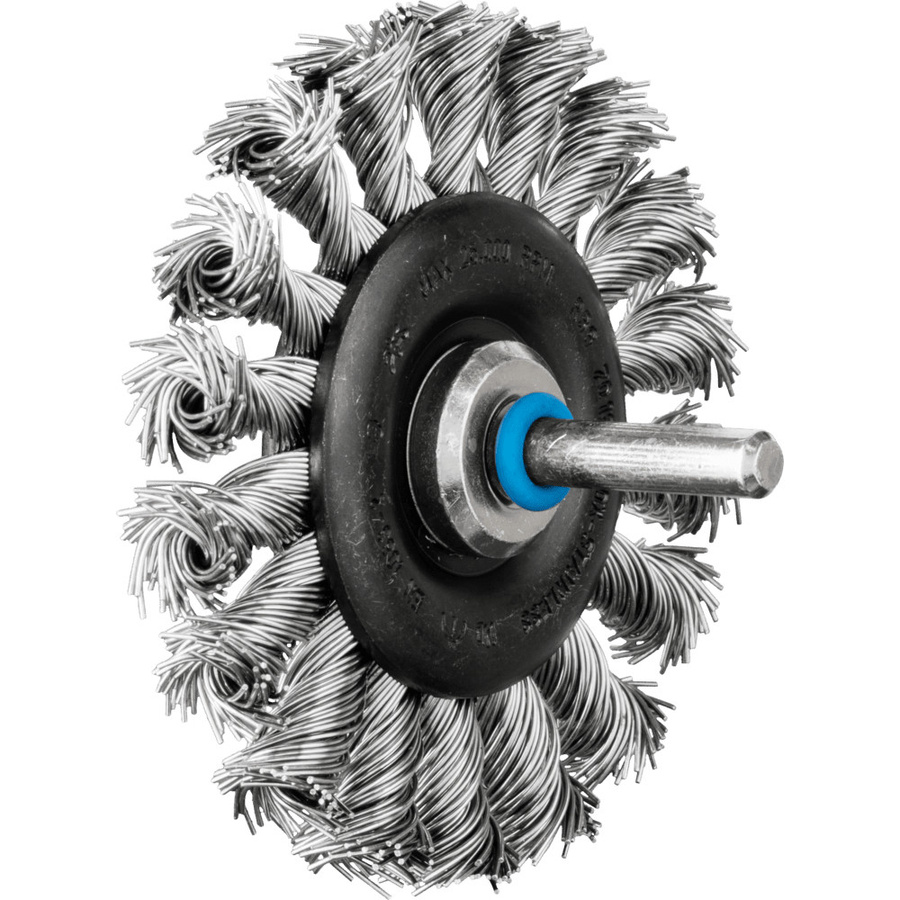PFERD TOOLS Rundbürste gezopft RBG aus Edelstahl mit Schaft-Ø 6 mm, Durchmesser 76 mm, Draht-Ø 0,50 mm, Farbe Silber - Bild 1