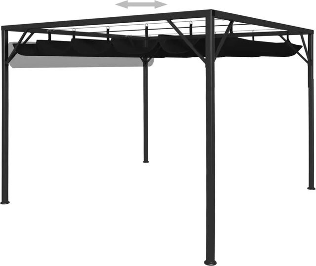 vidaXL Gartenpavillon mit ausziehbarem Dach in Anthrazit, B/T/H: 3 x 3 x 2,3 m - Bild 1