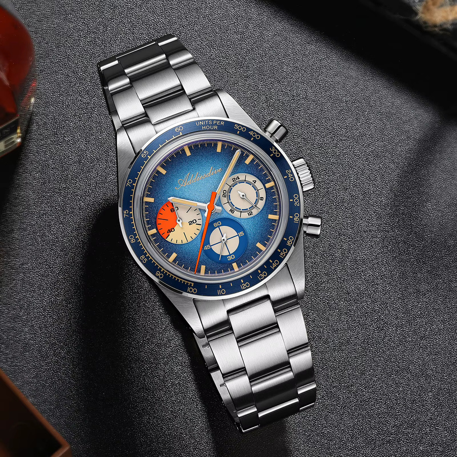 ADDIESDIVE Chronograph, Quarz, Edelstahl, Schwarz, Herren - Bild 4
