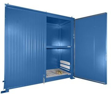 Isolierter Regalcontainer BAUER CEH 29-2 IBC aus Stahl mit Doppelflügeltor in Blau, B/T/H: 322,0 x 150,0 x 351,0 cm - Bild 1