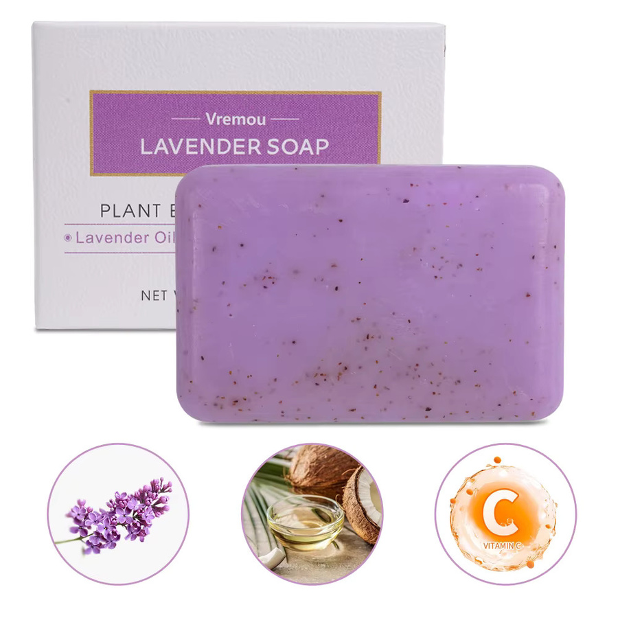 Vremou Lavendelseife mit Peeling-Creme-Granulat, Unisex - Bild 3