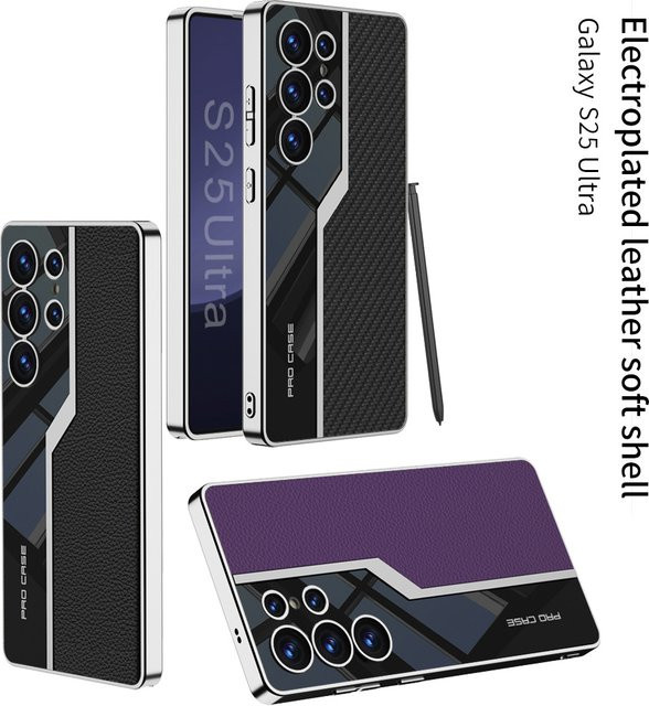 Leder Schutzhülle mit Auto Design für Samsung Galaxy S25 Ultra Plus, S24 und S23 Ultra in Purple - Bild 1
