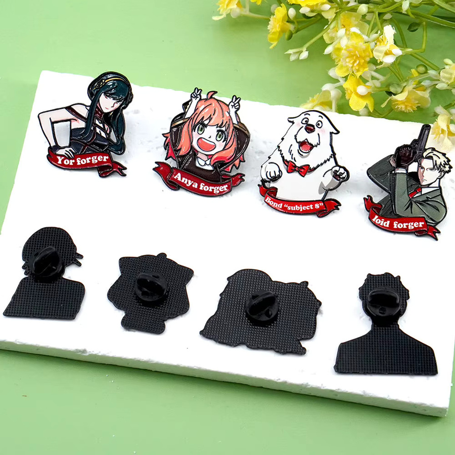 Potdemiel Spy Family Anya Emaille-Pins, Anime-Broschen, 4-teiliges Set - Bild 2