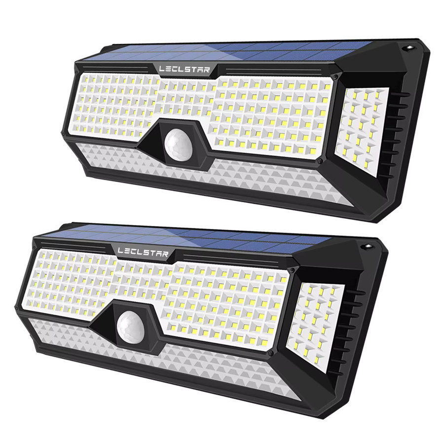 Leclstar Solar-LED-Wandleuchte mit 268 LEDs und Bewegungsmelder, IP65 wasserdicht, Schwarz - Bild 7