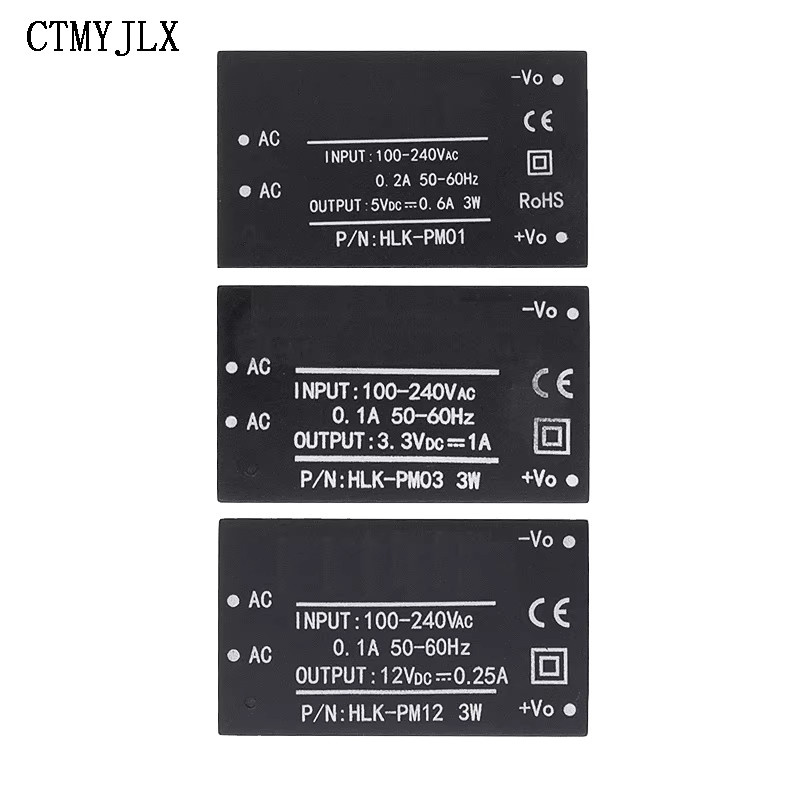 5 Stück HLK-PM01 HLK-PM03 HLK-PM12 Mini-Stromversorgungsmodul AC-DC 220 V auf 5 V/3,3 V/12 V für intelligente Haushaltsschalter in Schwarz - Bild 3