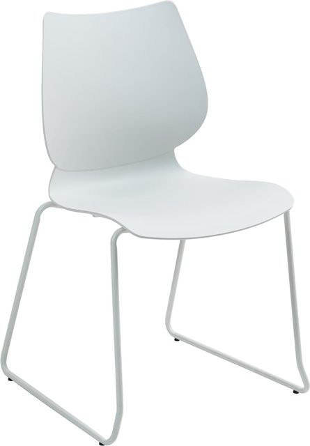 CLP Stapelstuhl Houma Esszimmerstuhl mit Rückenlehne aus Kunststoff und Metallgestell in Matt - Bild 1