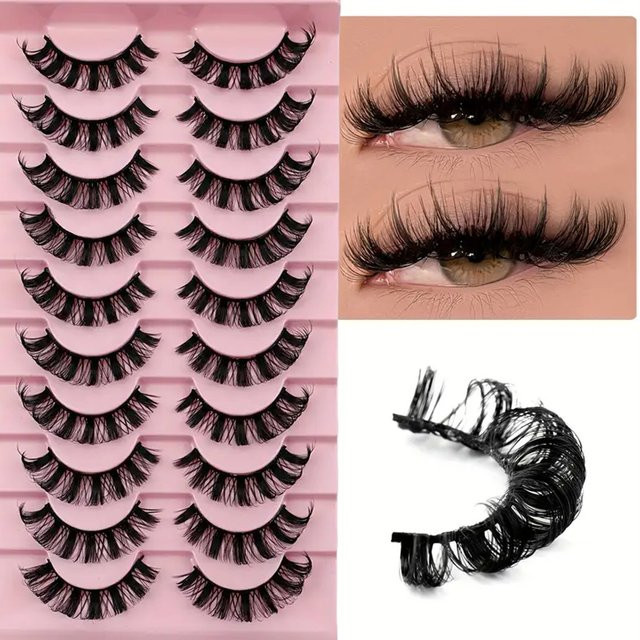 LIMEIKAI Falsche Wimpern, 10 Paar, russischer Stil - Bild 1