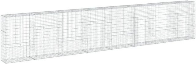 vidaXL Gabione mit Deckel aus verzinktem Eisen in Silber, B/H/T: 800 x 150 x 50 cm - Bild 1