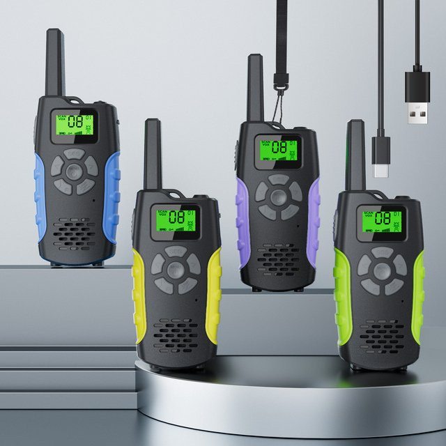 AWANFI Walkie-Talkies für Kinder mit 16 Kanälen, wiederaufladbar mit Li-Ion-Akku, inklusive Taschenlampe und VOX-Funktion - Bild 1