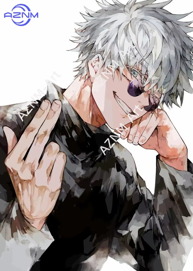 KAYOU Wandkunst Leinwandgemälde Satoru Gojo aus Jujutsu Kaisen als modernes Anime Poster für dein Wohnzimmer oder Schlafzimmer - Bild 2