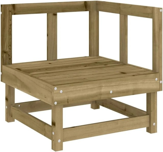 vidaXL Garten-Ecksofa aus imprägniertem Kiefernholz in Braun inklusive Kissen - Bild 1
