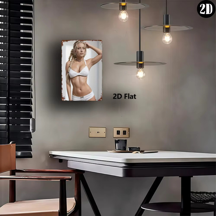 HELLOYOUNG Metallschild Sexy Woman Vintage Wandkunst, B: 20,3 cm, H: 30,5 cm, Mehrfarbig - Bild 4
