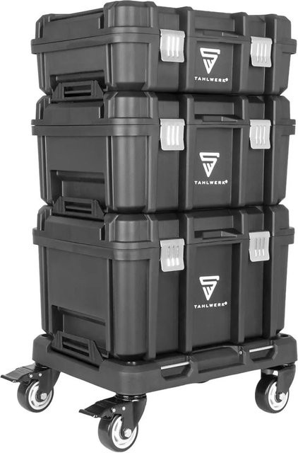 STAHLWERK Mobiler Werkzeugtrolley mit 3 Systemboxen und Lenkrollen in Anthrazit und Schwarz - Bild 1