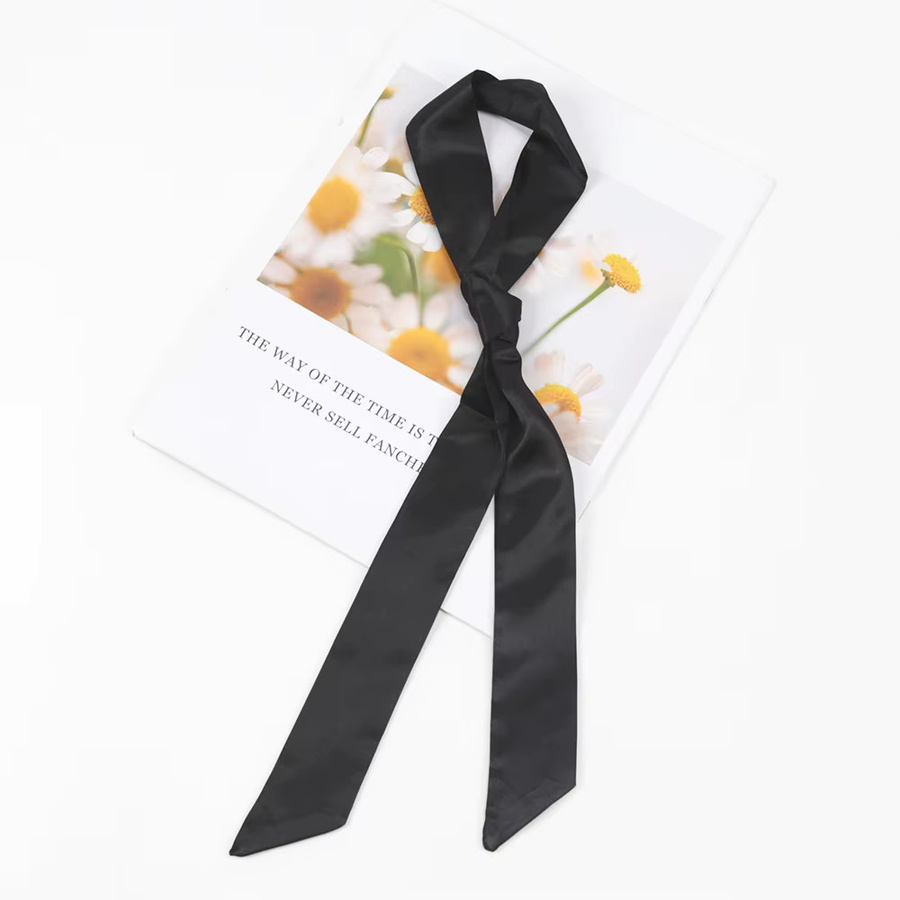 MKSANFPN Choker Schal, Chiffon Seide, Schwarz, Damen, 100x4cm - Bild 1