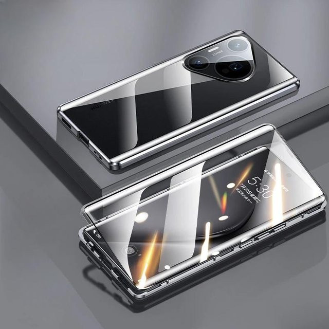 Magnetische Anti-Spionage-Hülle für Huawei Pura 80, 70, Pro, Pro+ und Ultra mit Kameraobjektivschutz aus gehärtetem Glas in Schwarz und Transparent - Bild 1
