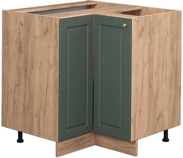 Vicco Eckunterschrank Fame-Line Landhaus Eiche Grün-Gold mit Softclose-Scharnieren und Einlegeboden Höhe: 87 cm - Bild 2