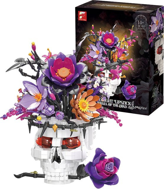 AMAZINGBLOKS Skelett-Schädel Blumentopf, Baukasten, 1.543 Teile, ab 14 Jahren - Bild 1