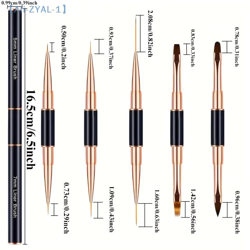 JETTING Nail Art Pinsel, 5 Stück, doppelseitig, Liner und Detailpinsel - Bild 4