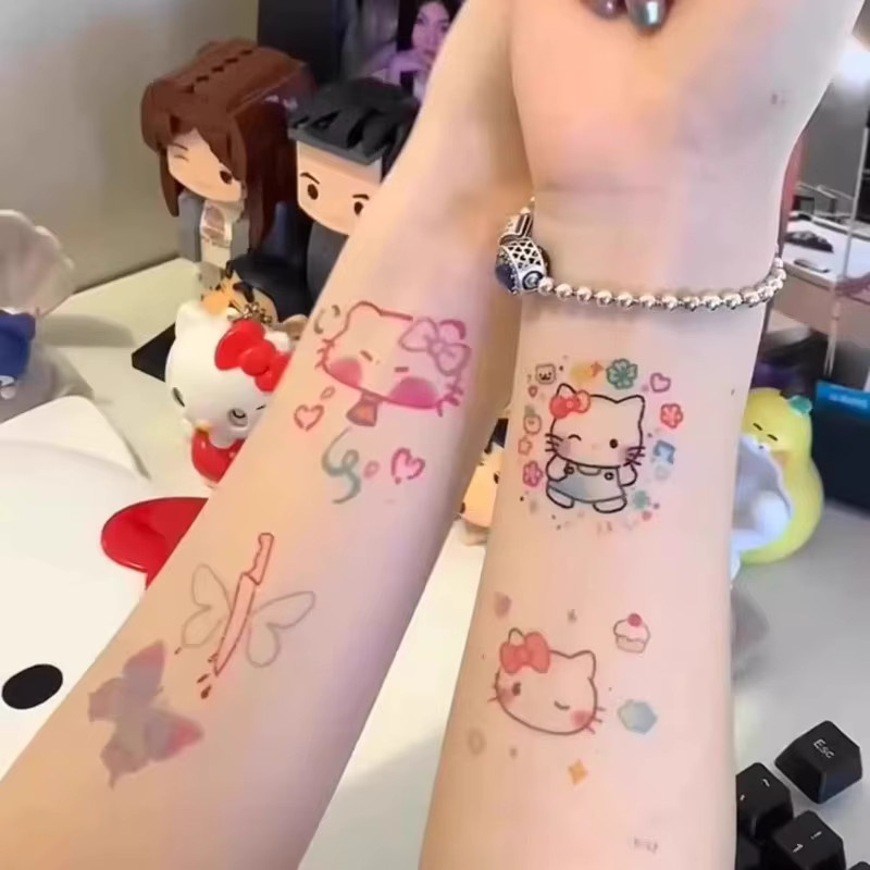 Keeppley Hello Kitty Kawaii Tattoo-Aufkleber, 100 Stück - Bild 3