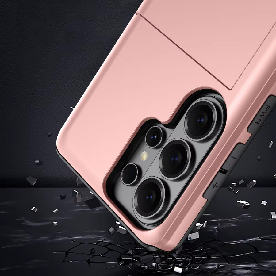 Stoßfeste Brieftaschen-Hülle mit Kartenfach für Samsung Galaxy S26 S25 S24 S23 S22 S21 S20 Ultra FE A56 A36 A37 A17 in Rot oder Pink - Bild 5