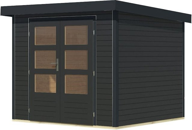 Karibu Gartenhaus Hollywood mit Anbaudach - Bild 1