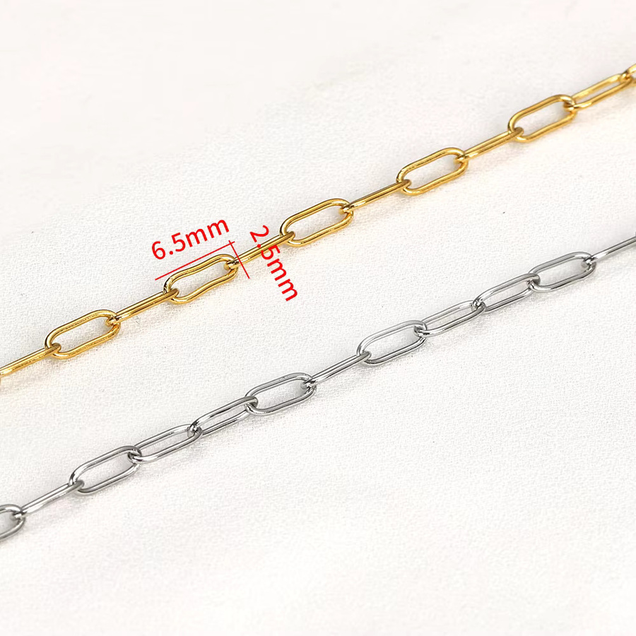Ovale Kette aus Edelstahl, 2 Meter, flache Kette und runde Kette - Bild 3