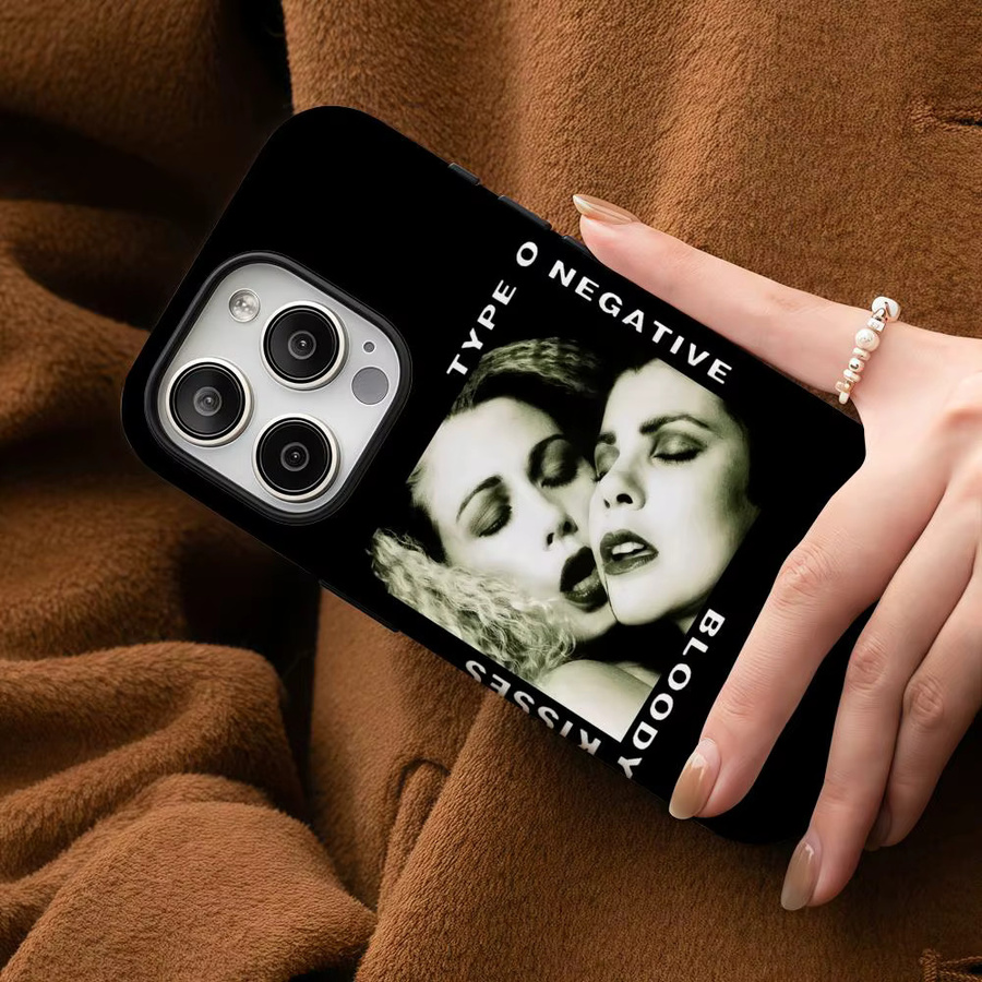 T-Typ-O-Negatives Handyhülle für iPhone 17 16 15 14 13 12 Pro Max Plus in Schwarz und Weiß mit glänzender HD-Doppelschicht-Flüssighartschale - Bild 5