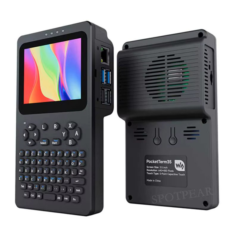 Raspberry Pi Handheld Linux Terminal mit 3,5-Zoll Touchscreen in Schwarz - Bild 2