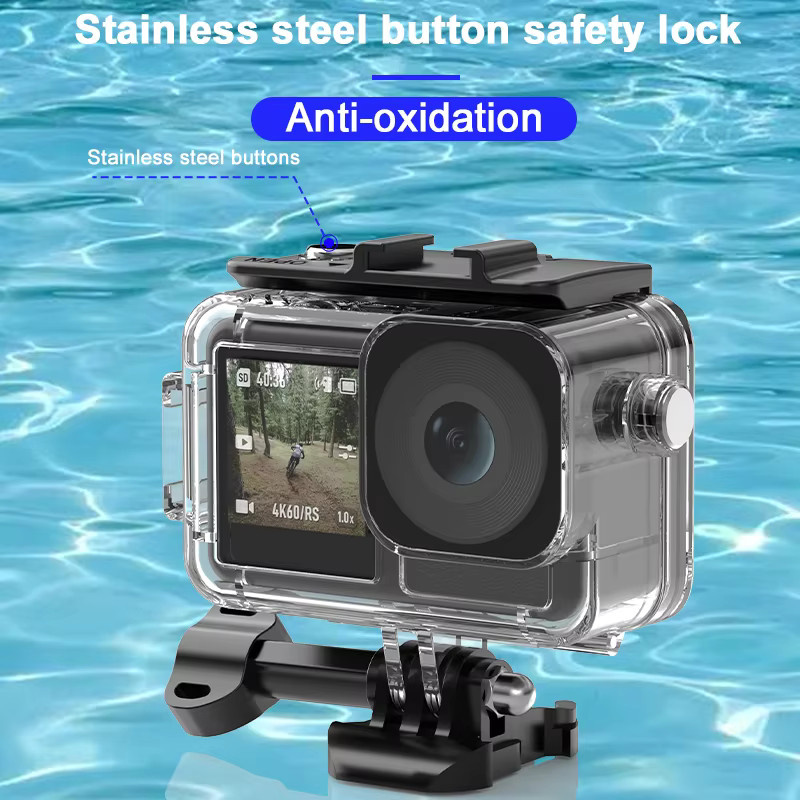 Wasserdichte Schutzhülle für DJI Action 5 Pro, Action 4 und Action 3, transparent, Unterwassergehäuse bis 60m Tiefe - Bild 2