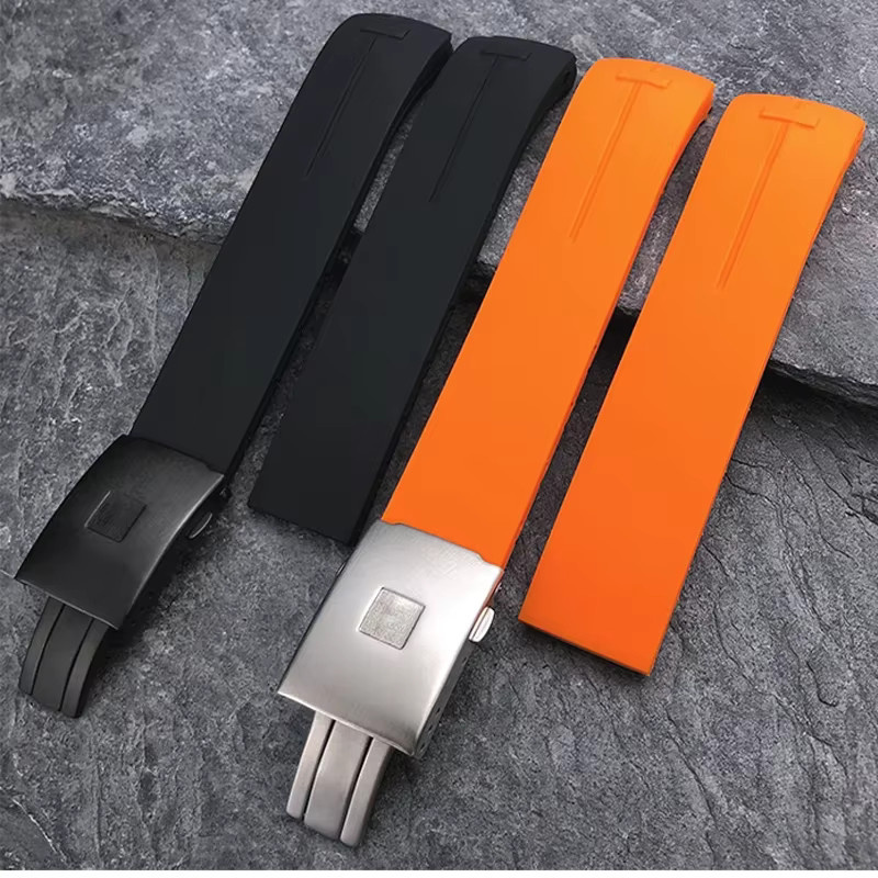 Tissot Uhrenarmband Silikon, Schwarz Orange, Herren, 20 mm, 21 mm - Bild 3