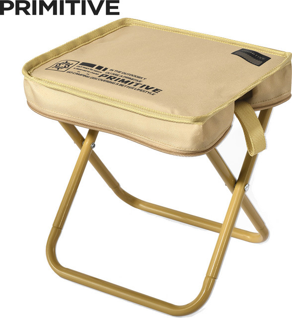PRIMITIVE Klapphocker für Camping und Angeln, ultraleichter Picknick-Angelsitzhocker in Beige und Braun mit Polsterung und abnehmbarem Bezug - Bild 1