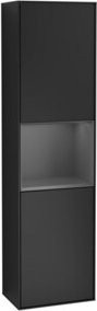 V&B Hochschrank Finion mit Wandbeleuchtung und Glastüren in Blau, B/T/H: 41,8 x 15,0 x 151,6 cm - Bild 1