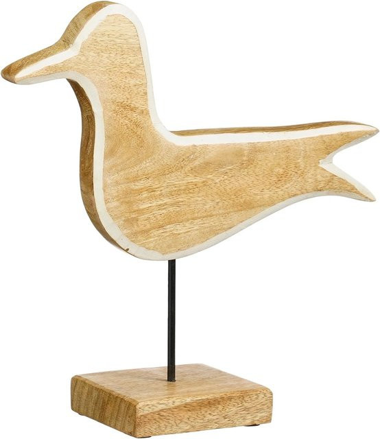 Mica Decorations Moewe Tischdeko aus Holz in Beige, B/T/H: 26 x 10 x 28 cm - Bild 1