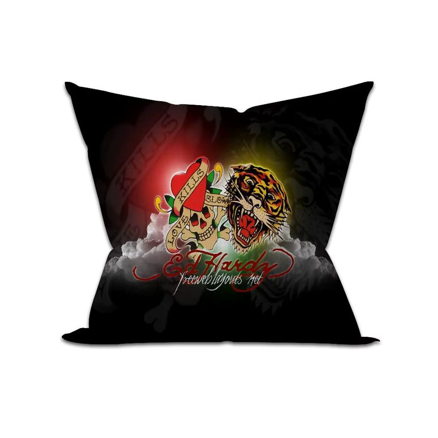 E-Ed H-Hardy Tattoo Tiger Kissenbezug Schwarz B/H: 45 x 45 cm - Bild 6