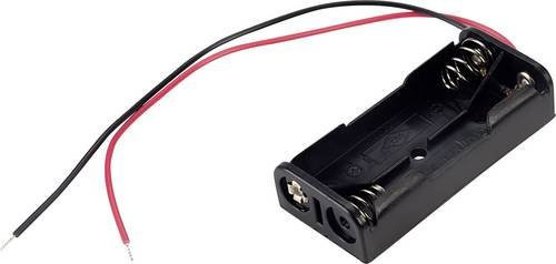 TRU COMPONENTS BH-421-3A Batteriehalter für 2x Micro AAA Batterien mit Kabel in Rot und Schwarz - Bild 1