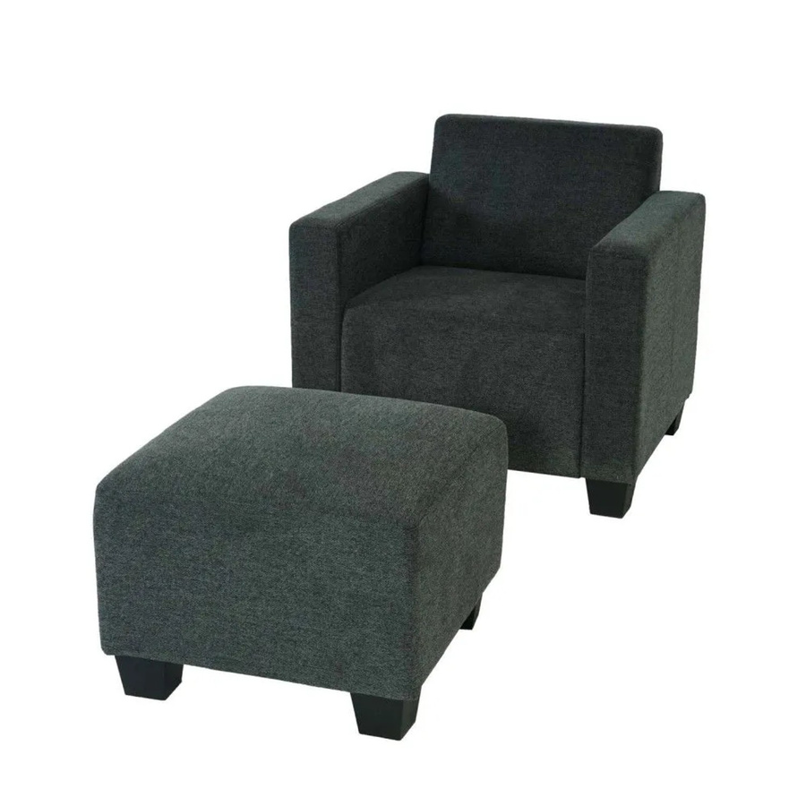MCW Moncalieri Modular Loungesessel mit Ottomane in Anthrazit-Grau aus Stoff und Textil - Bild 3