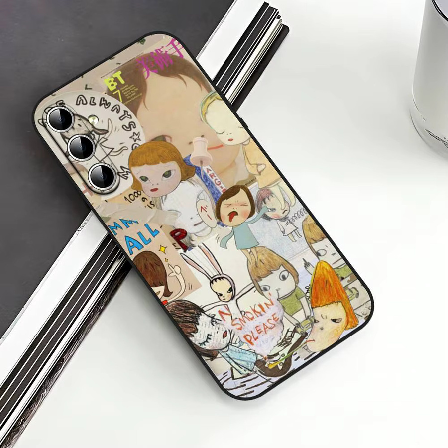 Handyhülle im Cartoon Yoshitomo Nara Design für Samsung Galaxy S21 S22 S23 S24 S25 S26 Ultra FE Plus 5G A52S Soft Cover Multicolour - Bild 3